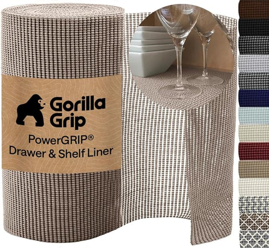 GORILLA GRIP powerGRIP Drawer Shelf and Cabinet Liner, 24" x30', Beige by Unknown