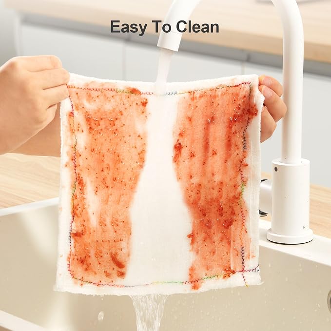 JOYMOOP Cleaning Cloths, Reusable Multi-Purpose Cleaning Rags, Highly Absorbent Kitchen Dish Towels, Quick Drying, Counters & Washing Dishes,11.8" x11.8" - 20pcs - Image 5