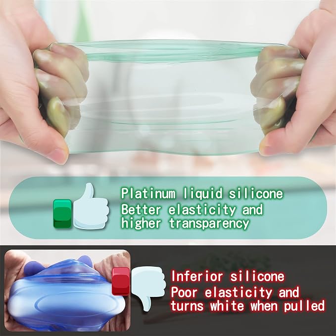 DeliOne Silicone Stretch Lids for Kitchen Food Storage – Durable, Reusable + Expandable Bowl Covers for Cup or Square Containers, Freezer, Microwave, and Dishwasher Safe, 10-Pack, Color - Image 3