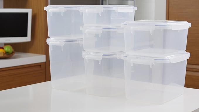 Jumbo Food Storage Container Set of 2 with Lids – 12 & 17 Quart Airtight Plastic Latching Boxes, Heavy-Duty Stackable Bins for Rice, Flour, Pet Food, Closet, Pantry, Kitchen, Pantry, Made in Japan - Image 2
