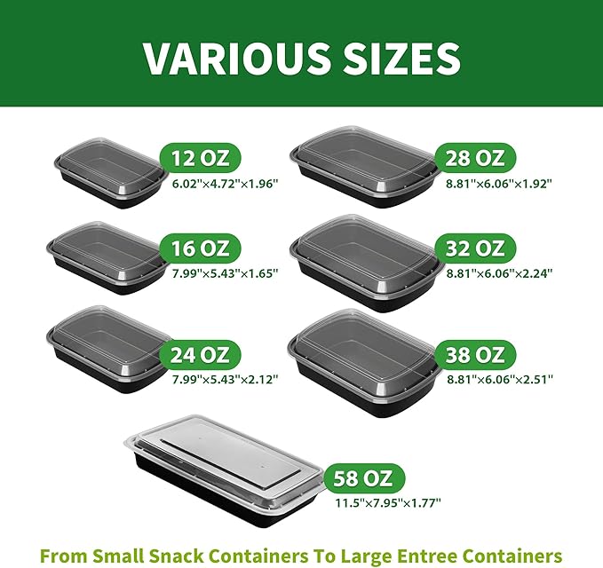 16oz Meal Prep Containers, 50 Pack Disposable Food Storage Boxes with Lids | Small, Single Compartment, Leakproof Lids, BPA Free, Microwave Freezer Safe, Plastic To Go Bento Boxes for Lunch Takeout - Image 7