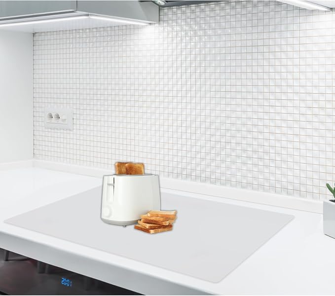 2MM Thick Silicone Countertop Mat, 23.6"x 23.6" Silicone Mats for Kitchen Counter, Nonslip Heat Resistant Mat, Large Kitchen Counter Mats, Waterproof Countertop Protector, Semitransparent by WelcometoULTIBE