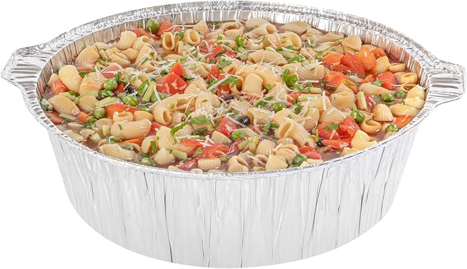 Foil Lux 8.5 Quart Pans And Lids, 50 Disposable Pots With Lids - Oven-Ready, Stove Compatible, Aluminum Foil Baking Pans, Freezable, For Outdoor Camping, Vacation, Picnic, And More - Restaurantware - Image 11