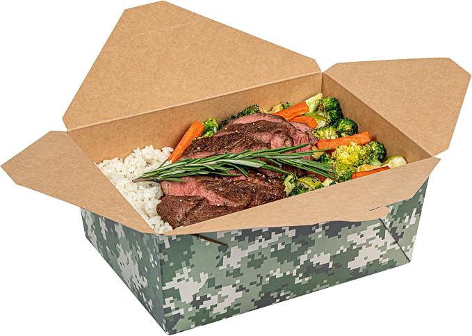 Restaurantware Paper Food Box 50 Count 90 Oz Leakproof Paper Lunch Box Greaseproof Food Container Tab-Lock Design 8.5 x 6.2 x 3.5 Inches Green - Image 10
