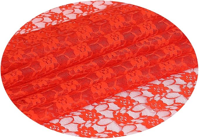 VDS Pack of 12 Floral Lace Table Runners Centerpiece Cloth Linen for Wedding Bithday Graduation Engagement Ceremony Events Party Banquets Table Decoration (12x108 inch) (Red) - Image 3