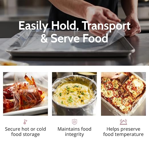 PanSaver Clear Round Pan Liners for Easy Clean Up - Disposable Buffet Pan Liners, Ovenable up to 400F (6 & 7 Quart Round Pan Liner - 15 x 15 IN) - Image 3