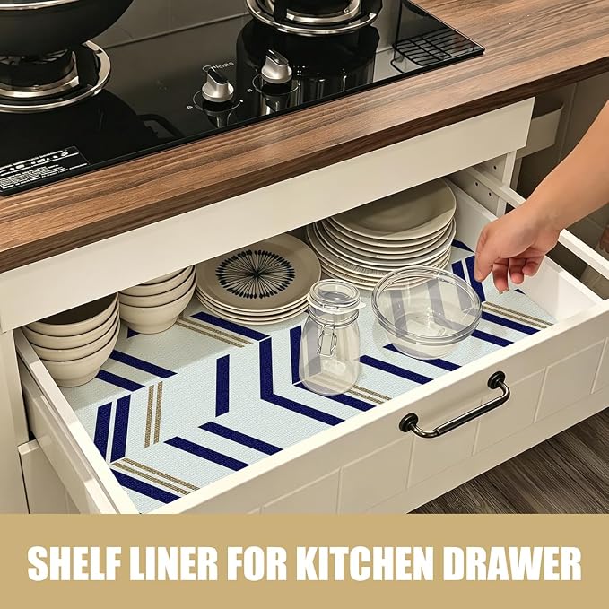 Drawer Shelf Liner for Kitchen Cabinet Non-Adhesive 12IN x 10FT - Image 6