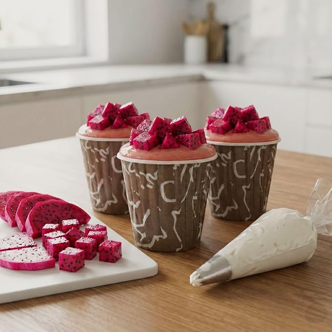 Restaurantware-Panificio 3.5 Ounce Baking Cups, 200 Pleated Cupcake Liners - Oven-Ready, Freezable, Brown And White Paper Muffin Cases, Disposable, Chocolate Wisp, For Wedding Parties, Baby Showers - Image 3