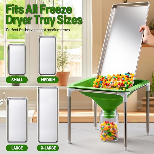 Extra Large Silicone Collapsible Funnel Compatible with Harvest Right Freeze Dryer,Wide Mouth Design Fit All Size Dryer Trays, Easy Transfer Food to Mason Jars and Mylar Bags.Freeze Dryer Accessories - Image 4