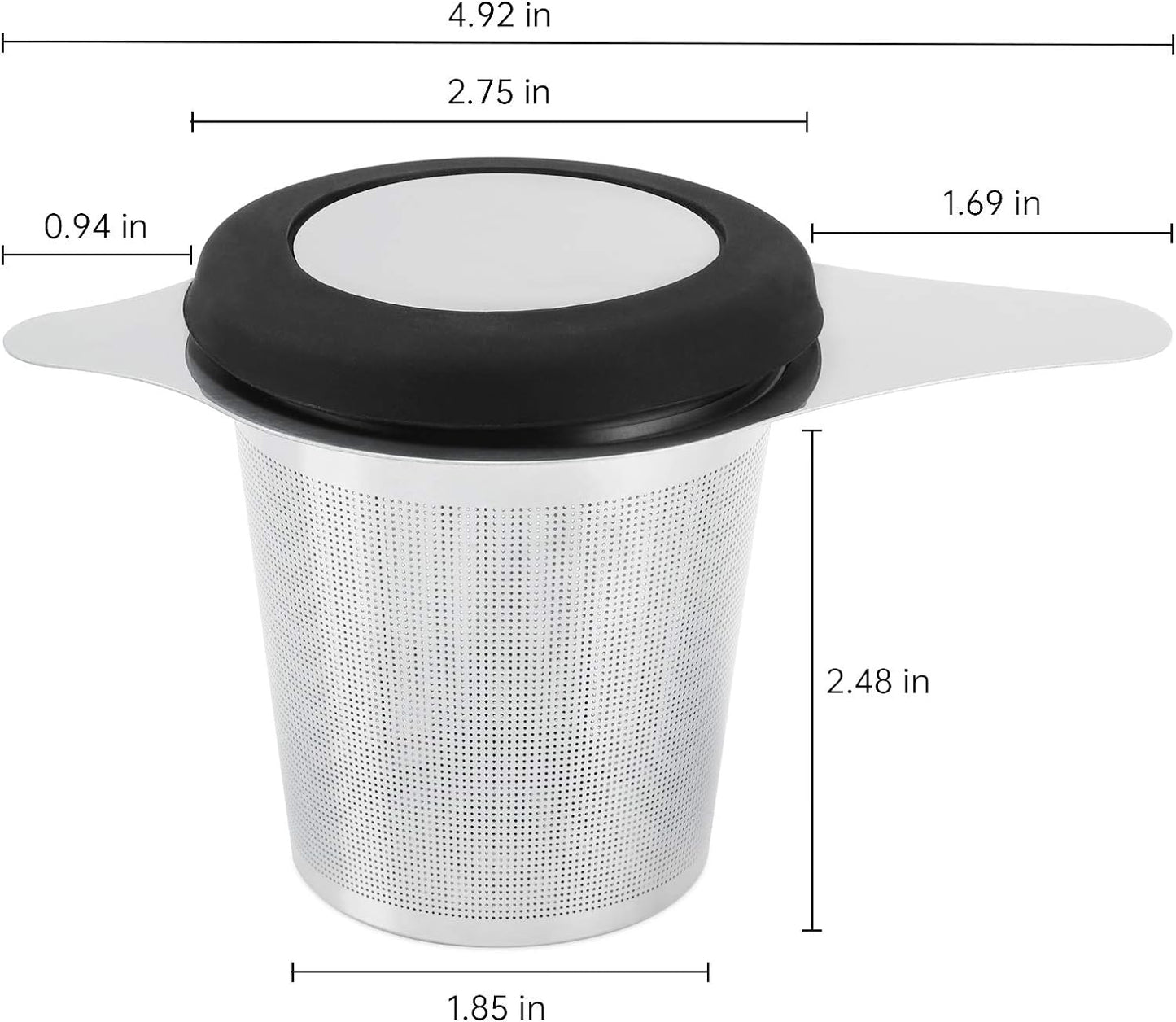 Two Pack Tea Infuser Basket Stainless Steel Tea Strainer Tea Filter With Small Strainer And Lid Tea Diffuser For Loose Tea Superior Brewing Experience (Two pack silver)