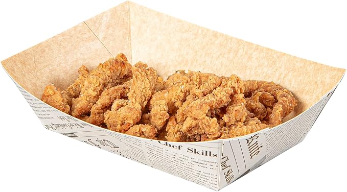 Restaurantware Paper lb Newsprint Food Tray Boat, 50 Pack - Image 8