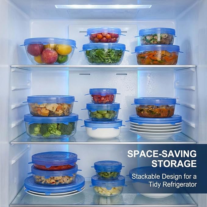 Silicone Stretch Lids 6 Pack Reusable Food Storage Covers, Pink | 6 Reusable Silicone Stretch Lids • Flexible Fit • Food Storage • Microwave & Freezer Safe • Multi-Size Kitchen Covers - Image 6