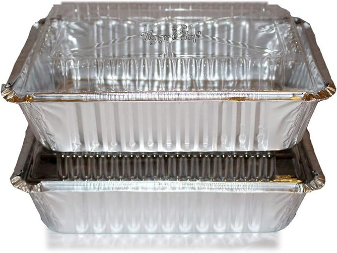 Tiger Chef Aluminum Tin Foil Pans Disposable Freezer to Oven Safe Aluminum Foil Pans (40, 2.25 Lb with Dome Lids) - Image 4