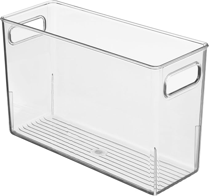 iDesign Slim Clear Plastic Bathroom Storage Bin, Tall Narrow - Image 9