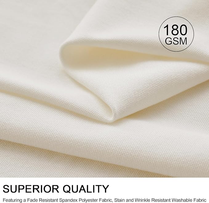 Spandex Tablecloth 6FT Rectangle Table Cover 6 Pack Ivory Wrinkle-Free - Image 7