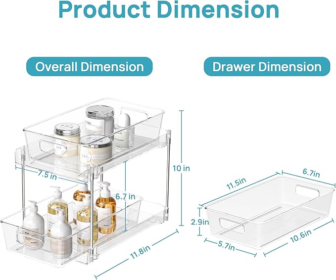 Vtopmart 8 Pack Pull Out Bathroom Under Sink Organizer (S-Standard) - Image 2