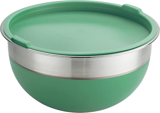 Tramontina 10 Pc Covered Stainless Steel and Silicone Mixing Bowl Set | Mint Green - Image 8