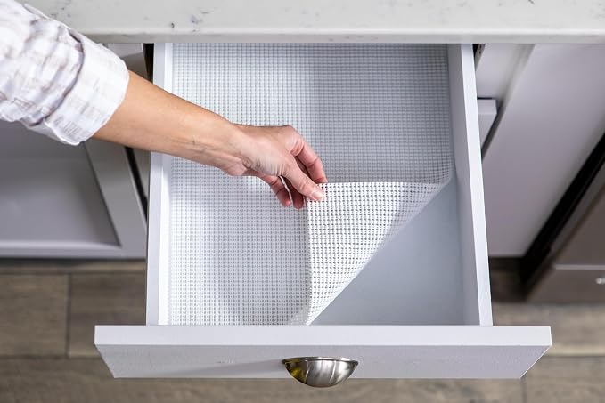 EasyLiner Select Grip Shelf Liner - Easy to Install & Cut to Fit - Non Slip, Non Adhesive, Drawer Shelf & Cabinet Liner for Kitchen, Bathroom, Pantry Cupboards, 12 in x 24 ft (1 Roll), 24 ft, Black - Image 5