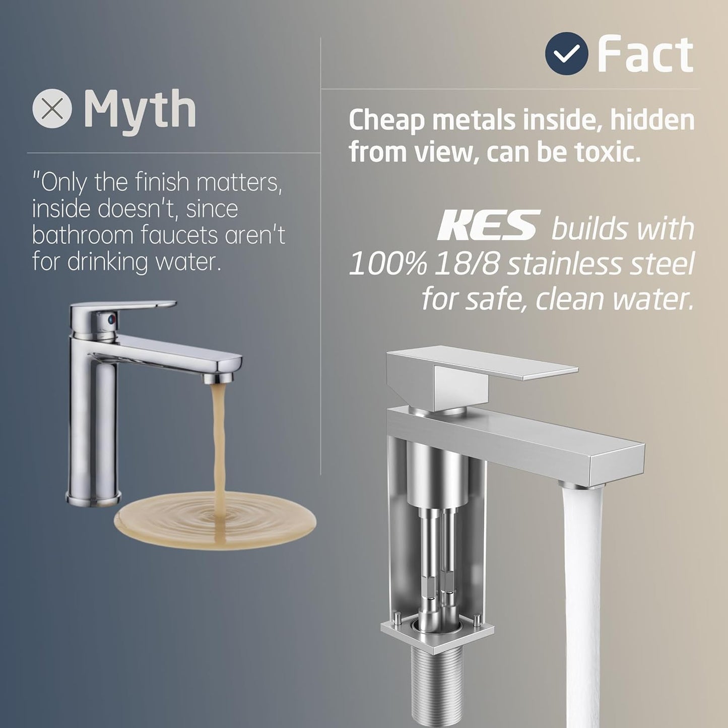 KES All Metal Brushed Nickel Bathroom Sink Faucet with Sink Drain NO Overflow, 1 Hole Single Handle Bathroom Vanity Faucet, Stainless Steel, cUPC NSF Certified, L3156ALFF12-BS-C2