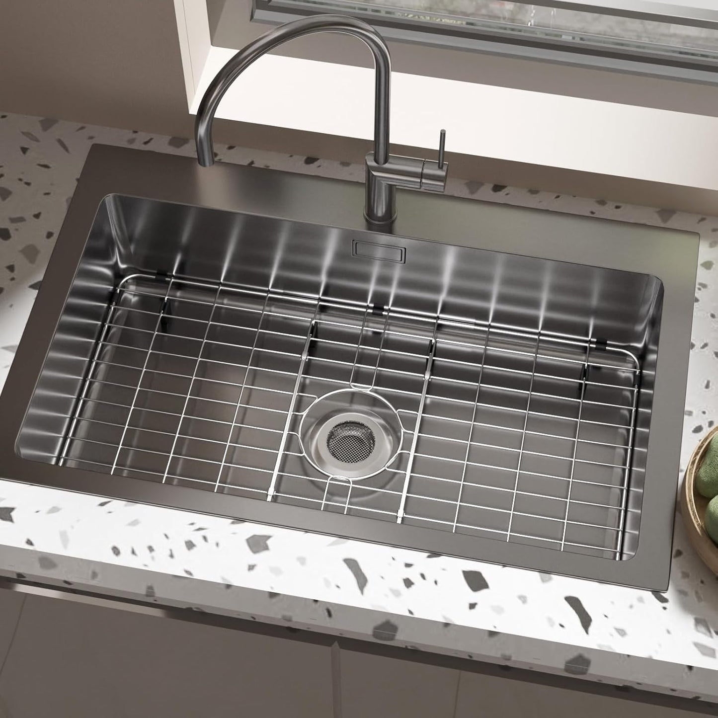 Sink Protectors for Kitchen Sink, Sink Grate Grid for Bottom of Sink, Metal Sink Rack, Bottom Basin Rack, Stainless Steel, 28" x 15"