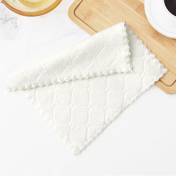 Homaxy 24 Pack Super Soft & Absorbent Dish Cloths, 10" x 10", White - Image 7