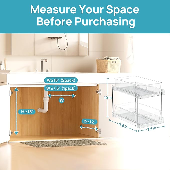 Vtopmart 8 Pack Pull Out Bathroom Under Sink Organizer (S-Standard) - Image 6