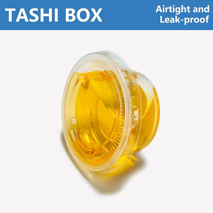 TashiBox Plastic Portion Cups with Lids [2 Ounce, 200 Sets] Disposable Plastic Cups for Meal Prep, Salad Dressing, Jellos Shot Cups, Souffle Cups, Condiment & Dipping Sauce Cups - Image 3