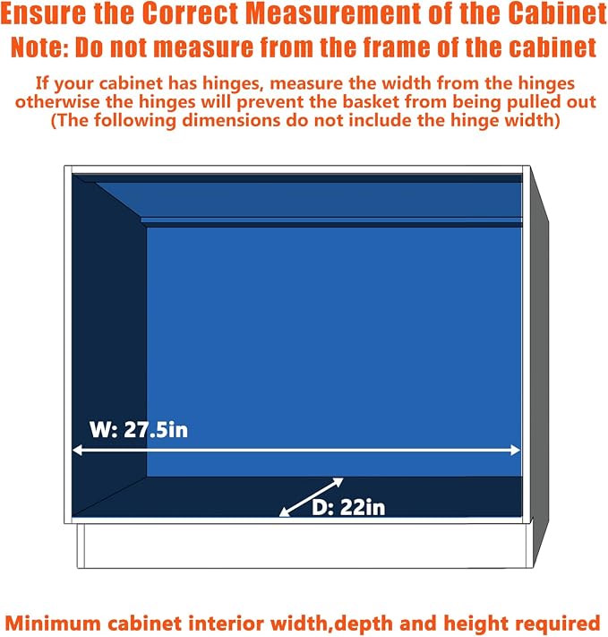 ROOMTEC Pull Out Cabinet Organizer, 27" W x 21.5" D, Heavy Duty Slide Out Kitchen Cabinet Organizers, Neutral - Image 4