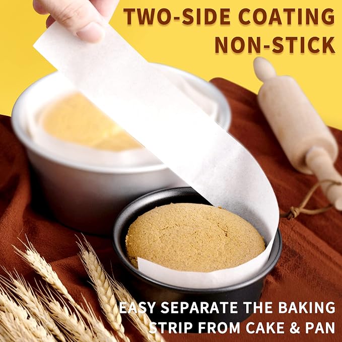 Non-stick Cake Pan Side Liner - Parchment Paper Strips for Cake Pan Circles, Bakeware Sheet Tray, Springform Pan, 2.75in x 164ft Pre-cut Baking Paper Roll, Oven & Microwave Safe - Image 3