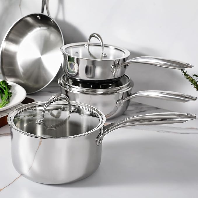 KEAWELL K3 Premium Tri-Ply Fully Clad Saucepan with Lid (3-Qt) - Image 5