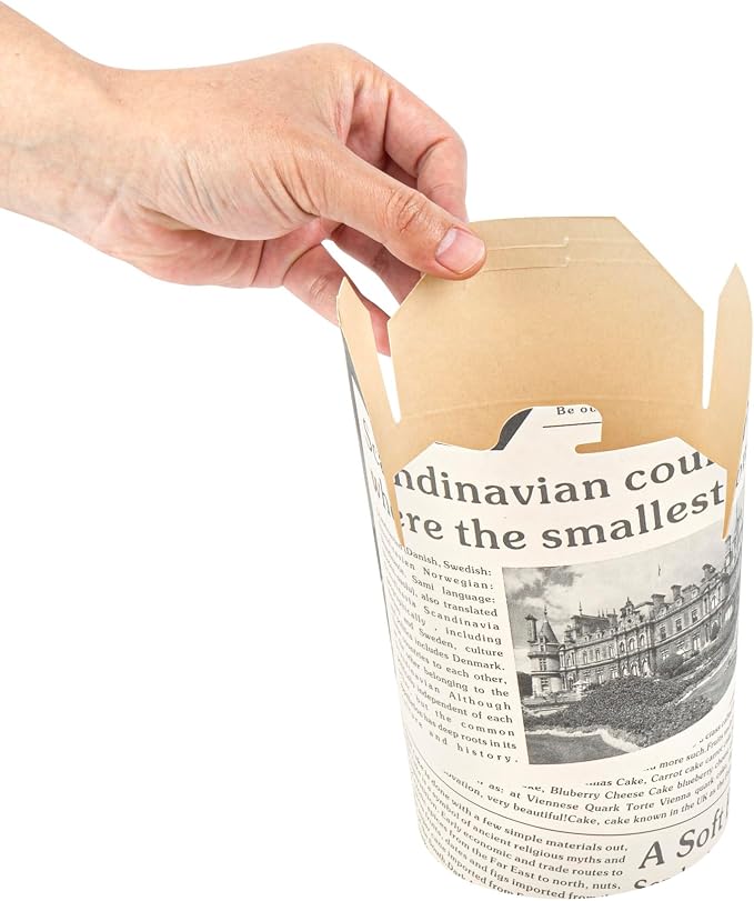 Restaurantware 32 oz Paper Round Noodle Take Out Container, 200 Ct - Image 4