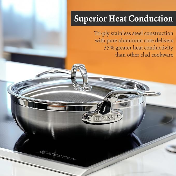 Hestan - ProBond Collection - Professional Clad Stainless Steel 10-Piece Ultimate Cookware Set, Induction Cooktop Compatible - Image 4