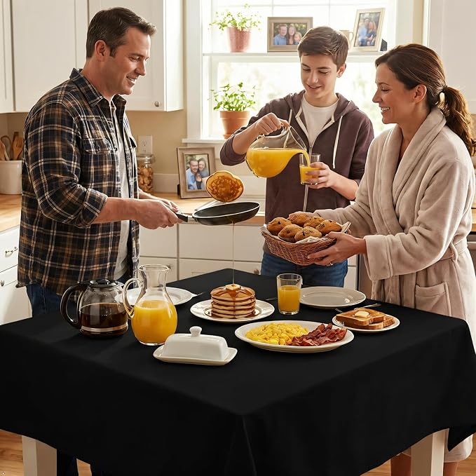 8 Pack Black Tablecloth 70 x 70 Inch Square - Image 3