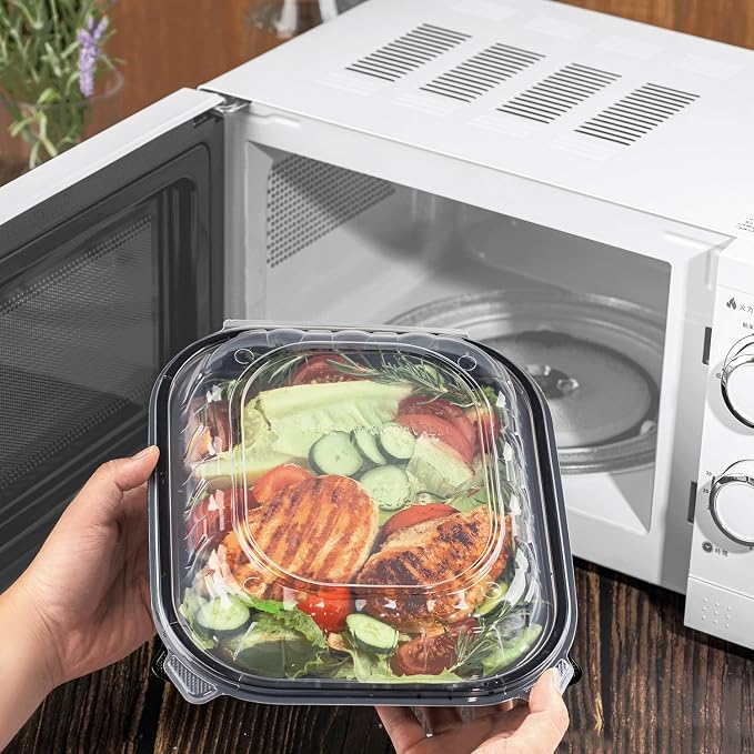 Karat Premium PP Hinged Container, 10.25"x9", 1 compartment, Take Out Food Containers - Case of 150 pcs - Image 6
