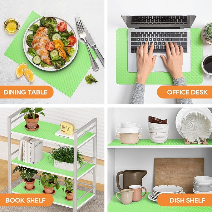 Shelf Liners for Kitchen Cabinets, Drawer, Fridge Liner Green 17.5"× 393.7" - Image 3