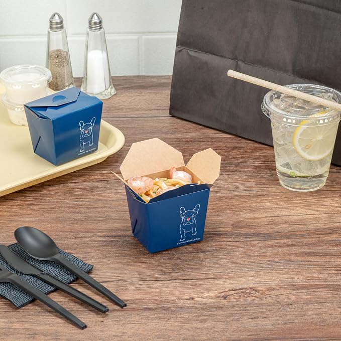 Restaurantware 8 oz Paper Square Noodle Take Out Container, 200 Ct - Image 4