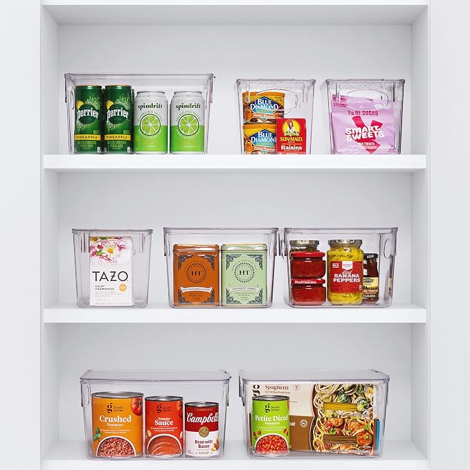 Sorbus Fridge Organizers and Storage, Clear Plastic Bins (Small, 8 Pack) | Easy-access organization for freezers, shelves, drawers, closets and pantries; supports sorting and visibility. - Image 5