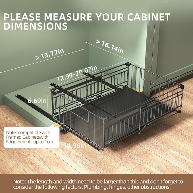 NETEL 2 Pack Expandable Pull Out Cabinet Organizer, 15" Deep - Image 2