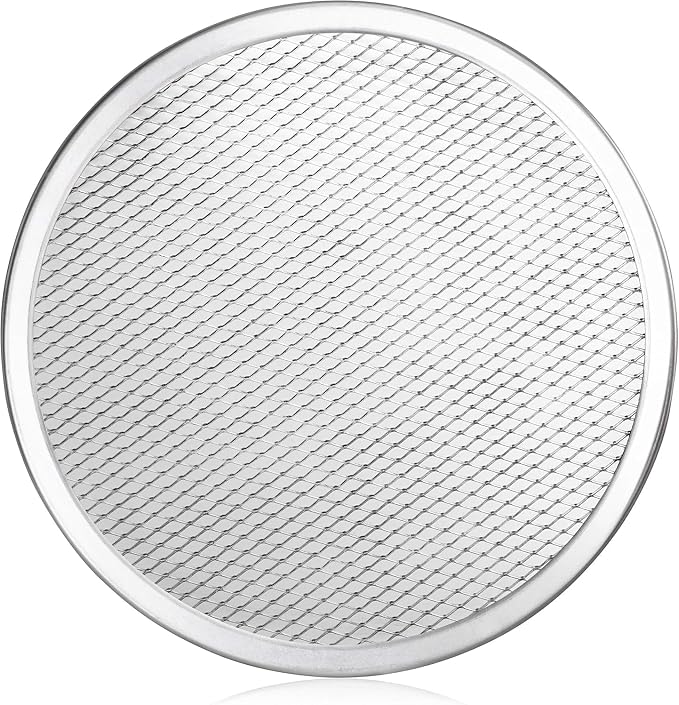 New Star Foodservice Restaurant-Grade Seamless Aluminum Pizza Baking Screen, 10 Inch, Pack of 6 - Image 2