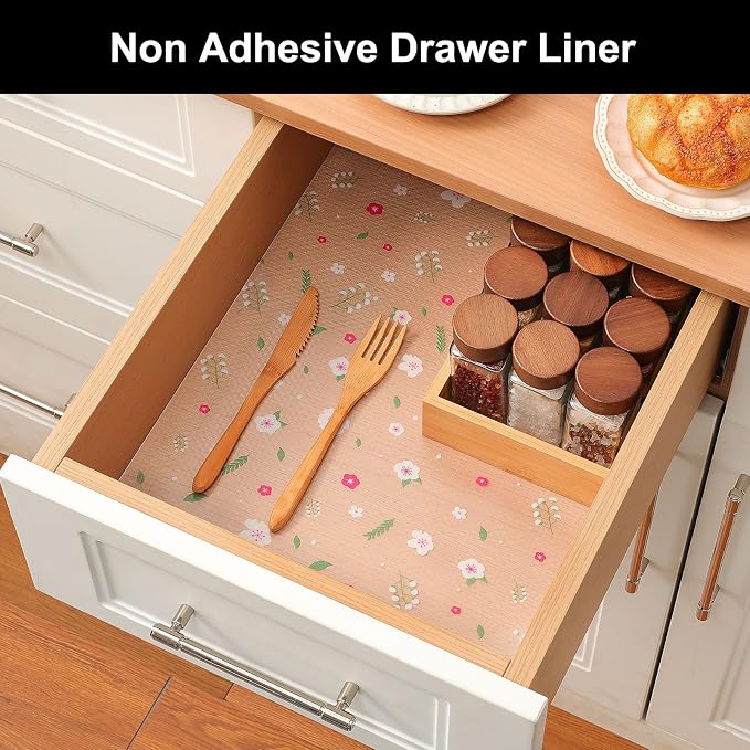 Cooyes Shelf Liner – Premium Non-Adhesive Cabinet & Drawer Liner for Kitchen – Waterproof Shelf Paper with Modern Pattern – Durable EVA Cabinet Mat – Easy to Cut（24" W x 240" L） - Image 3