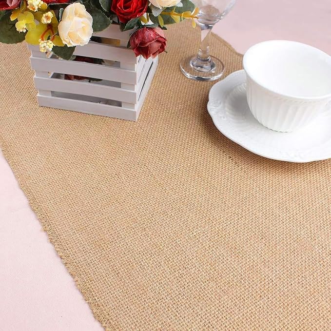 6-Pack Burlap Table Runners 12 x 72 Inches – Natural Jute Rustic Farmhouse Table Decor for Kitchen, Dining, Thanksgiving, Fall Parties & Crafts - Image 5