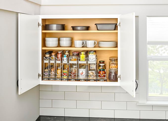 Rev-A-Shelf 9" Pullout Organizer, 2 Tier Triple Narrow Upright Shelf, 5WU2-9N3-1 - Image 14