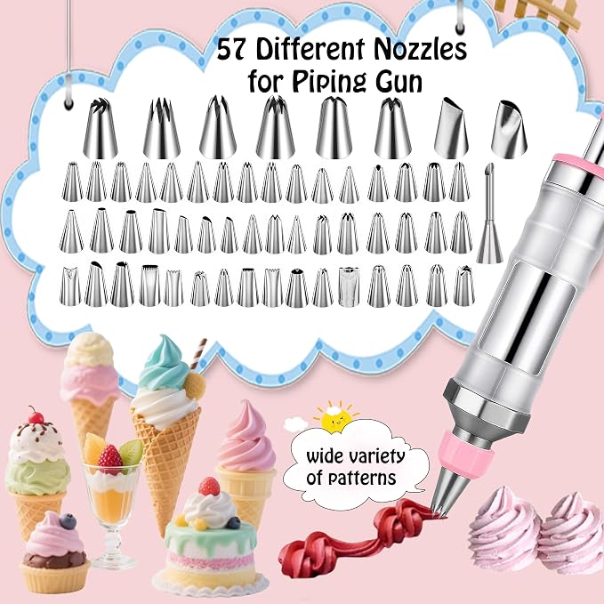 208 PCS Cake Decorating Kit,Baking supplies-Frosting Piping Kit - Image 9
