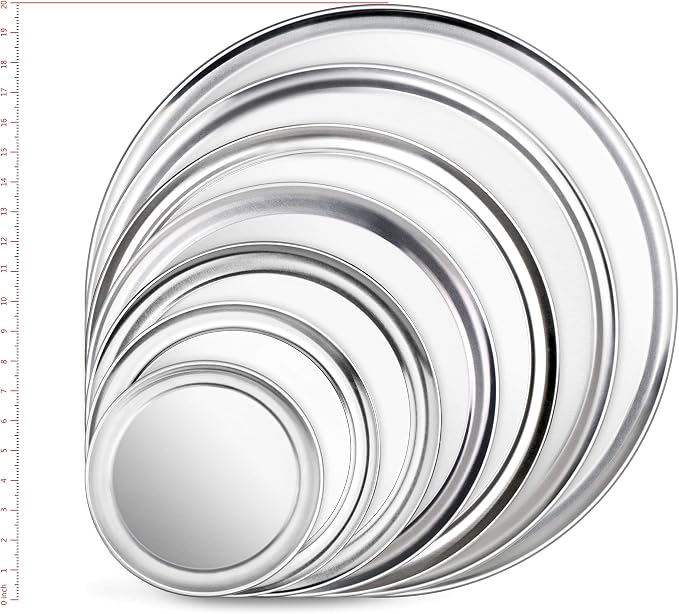 New Star Foodservice Restaurant-Grade Aluminum Pizza Pan/Tray with Wide Rim, 12 Inch, Pack of 6 - Image 4