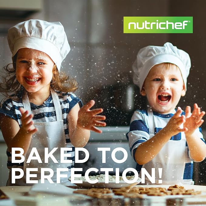 NutriChef Nonstick Baking Pans Set – Premium Cookie Sheets for Baking, Carbon Steel Stackable Baking Trays with Red Silicone Handles, Oven Safe Pans for Cookies, and Cakes, Dishwasher Safe (6 Pack) - Image 7