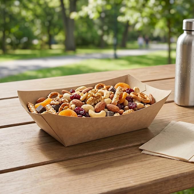 Restaurantware Kraft Paper lb Paper Food Tray Boat, 50 Pack - Image 3