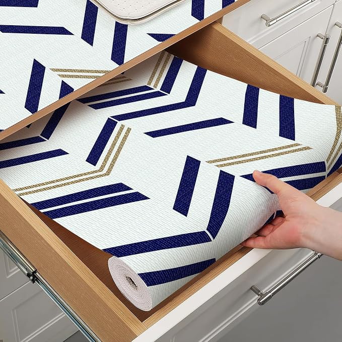 Drawer Shelf Liner for Kitchen Cabinet Non-Adhesive 12IN x 10FT by TryougxaShelfLiner