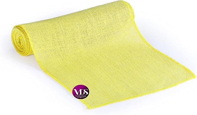 VDS Pack of 10, Burlap Table Runner 100% Natural Jute Rustic Hessian Table Cloth Centrepiece for Wedding Bridal Shower Birthday Event Party Banquet Table Decoration (Size 12X108 Inch)(Yellow) - Image 4