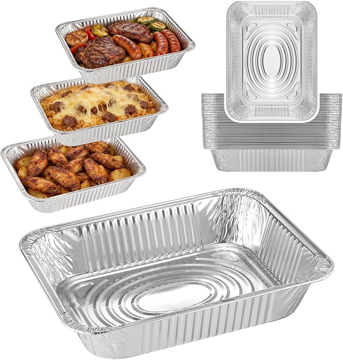 Half Size Deep Steam Table Pans, No Lids, 40 Pack by MESTAEK