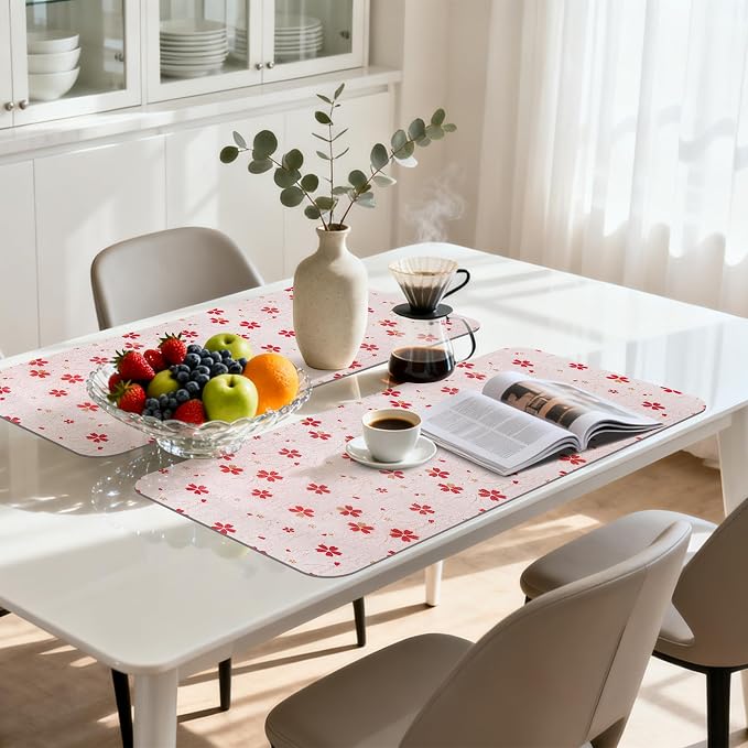 FIFTY FEET 18"x96" Non-Adhesive Shelf Liner for Kitchen Cabinets and Drawers, Washable Non-Slip PVC Cabinet Liner (Red Floral)(4 Roll) - Image 7